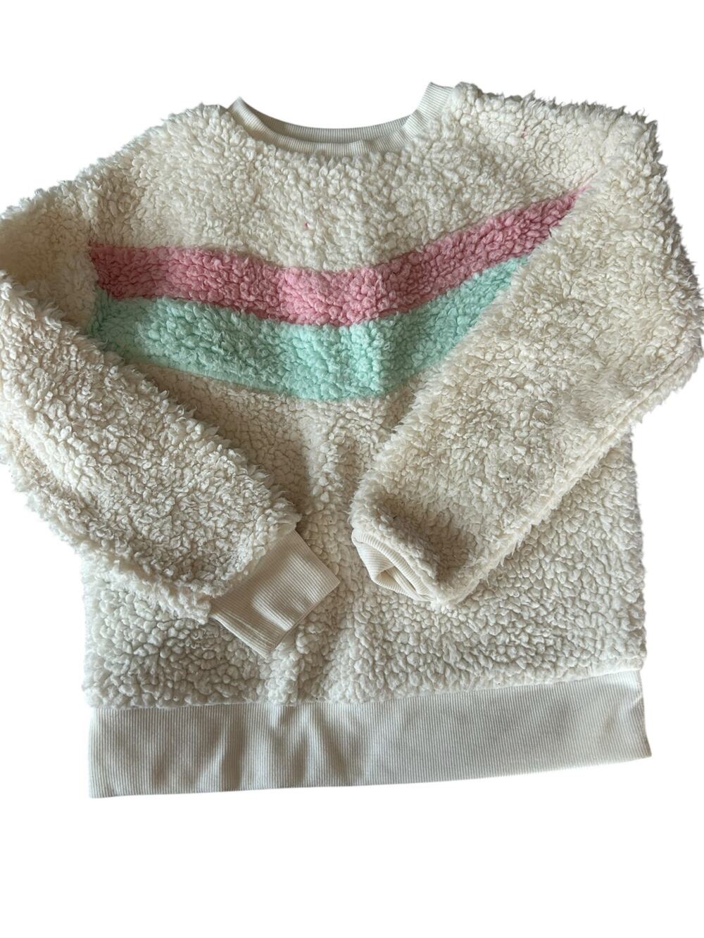 SO white fleece top size 8